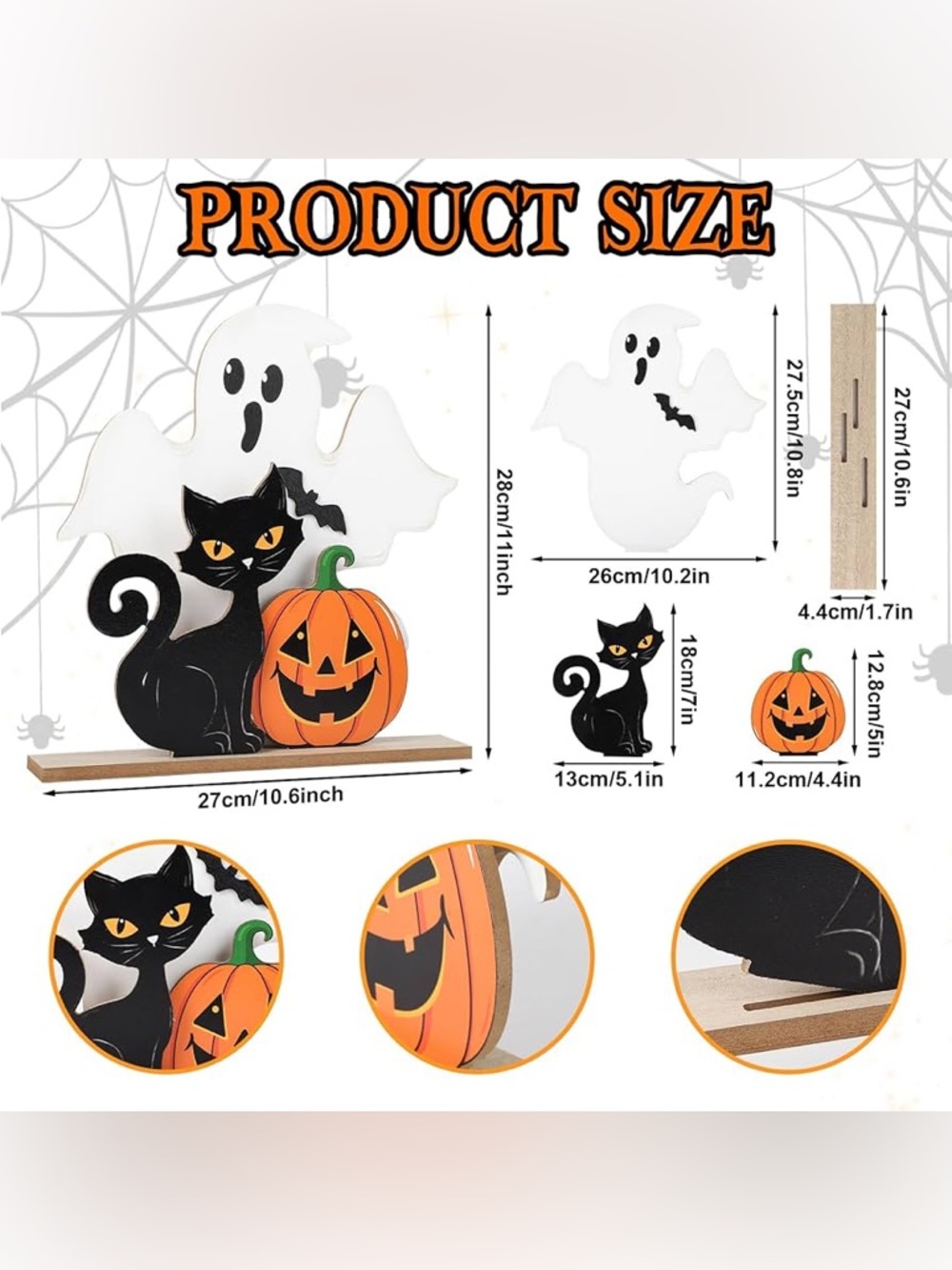 Spooky Tabletop Decor β’ Ghost/Cat/Pumkin - Picture 2 of 9